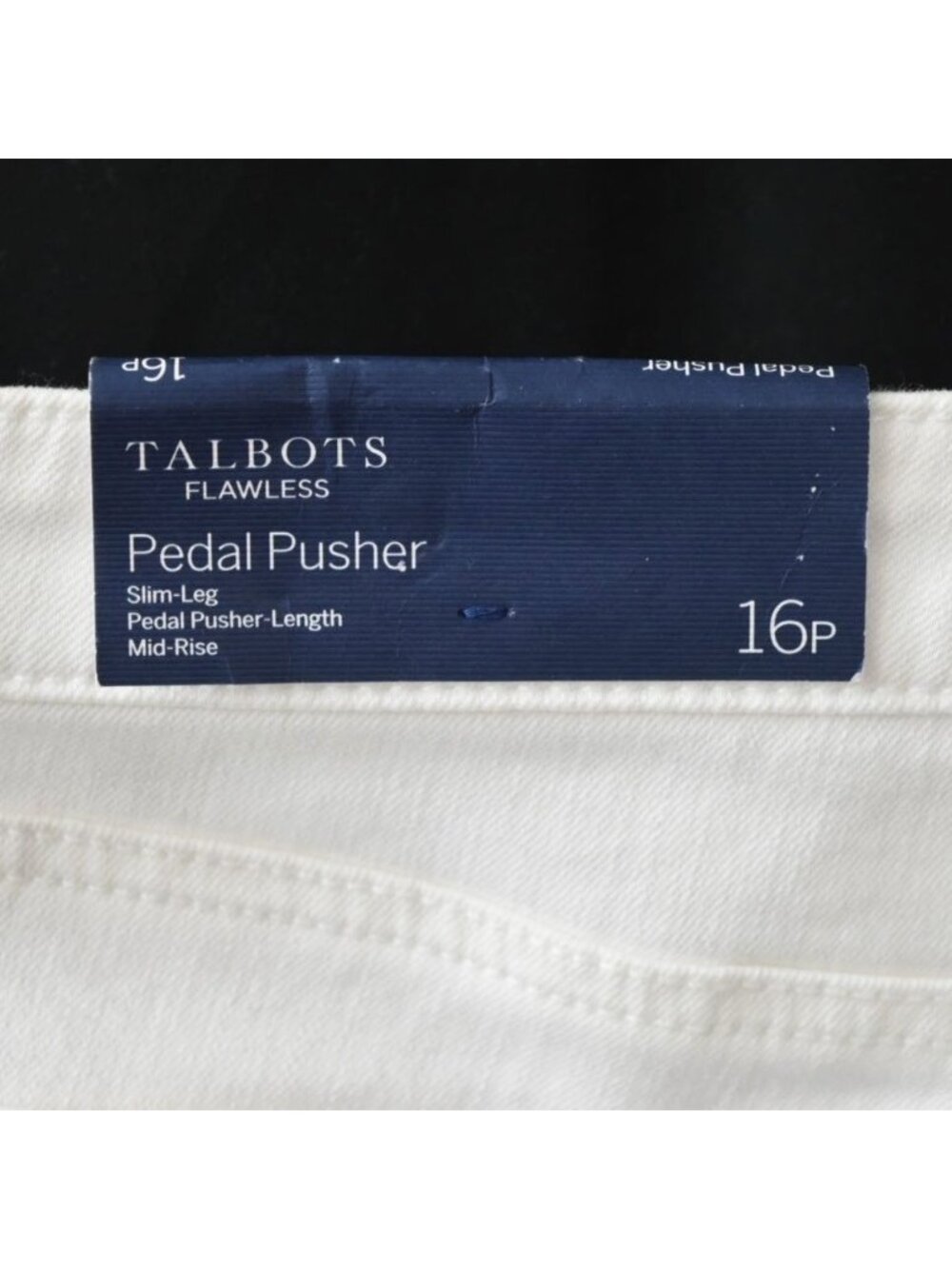 Talbots Flawless Slimming Pedal Pusher White Denim Capris Womens Pants Size 16P - Picture 4 of 8
